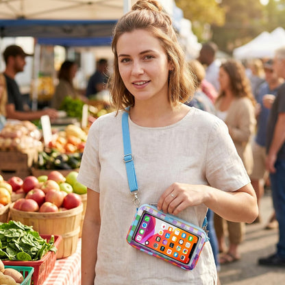 Lightweight Cross Body Phone Case Holder for Women -Crossbody Phone Bag Cell Phone Purse Small Crossbody Bag for Women for Concert Football Games Sports Stadium Events Black
