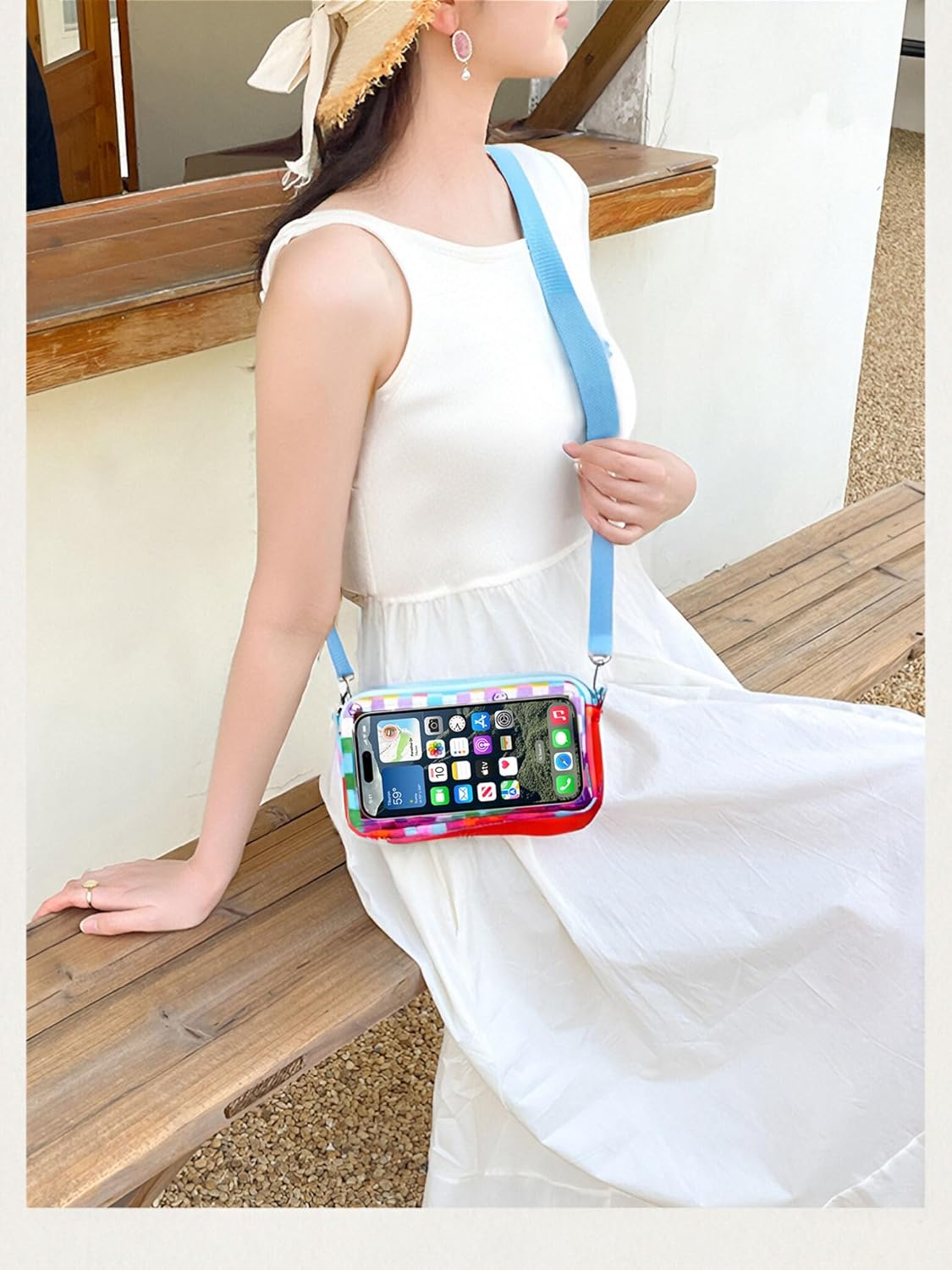 Lightweight Cross Body Phone Case Holder for Women -Crossbody Phone Bag Cell Phone Purse Small Crossbody Bag for Women for Concert Football Games Sports Stadium Events Black