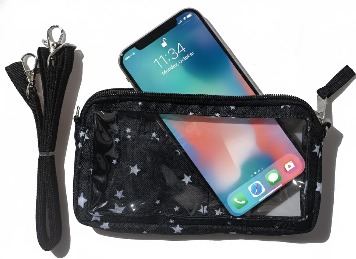 Lightweight Cross Body Phone Case Holder for Women -Crossbody Phone Bag Cell Phone Purse Small Crossbody Bag for Women for Concert Football Games Sports Stadium Events Black