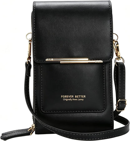 Touchscreen Phone Crossbody Bags for Women,Anti-Theft PU Leather Messenger Bag,RFID Blocking Small Mobile Phone Purse Wallet