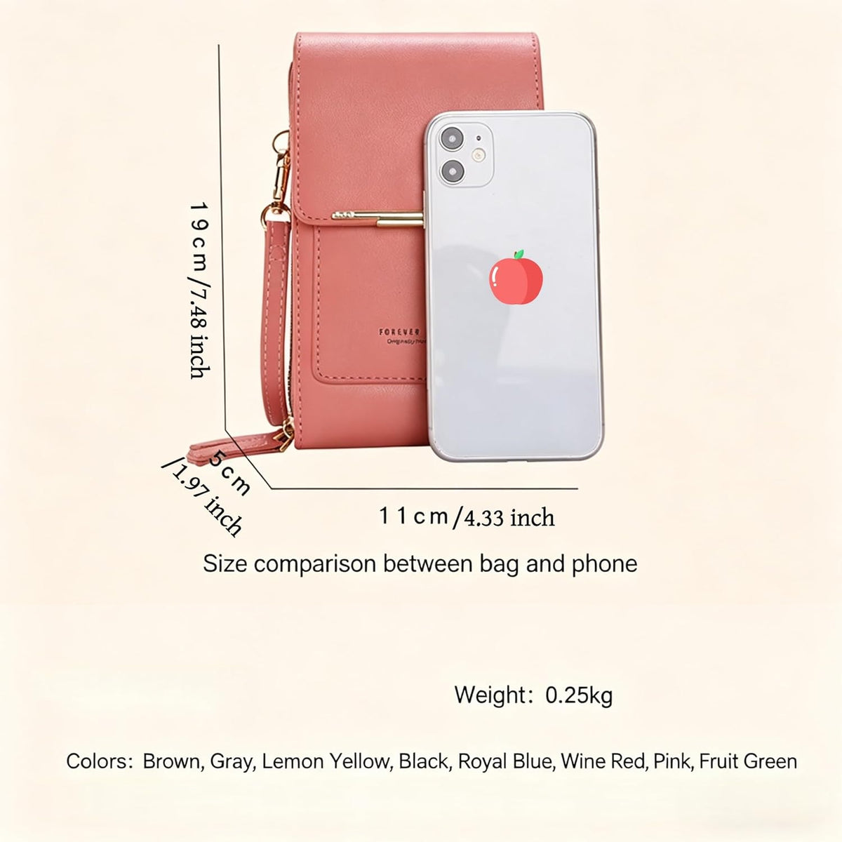 Touchscreen Phone Crossbody Bags for Women,Anti-Theft PU Leather Messenger Bag,RFID Blocking Small Mobile Phone Purse Wallet