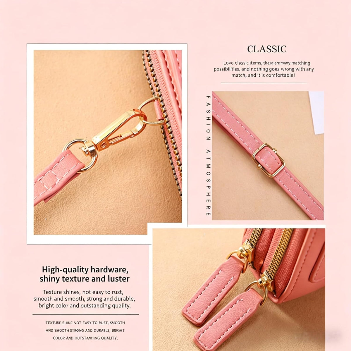 Touchscreen Phone Crossbody Bags for Women,Anti-Theft PU Leather Messenger Bag,RFID Blocking Small Mobile Phone Purse Wallet