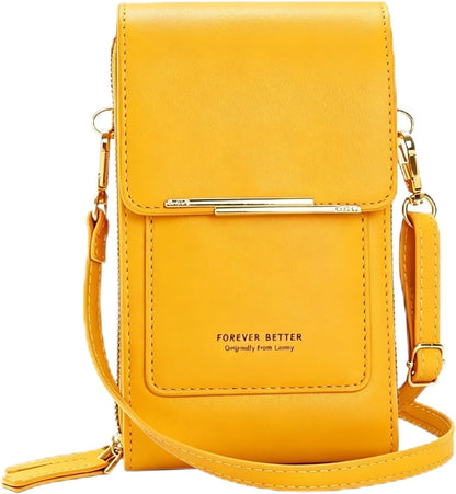 Touchscreen Phone Crossbody Bags for Women,Anti-Theft PU Leather Messenger Bag,RFID Blocking Small Mobile Phone Purse Wallet