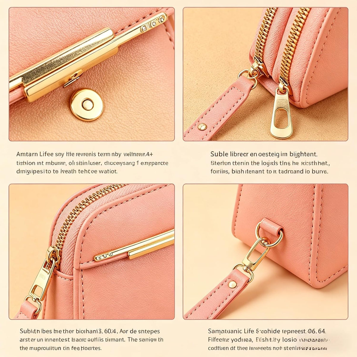 Touchscreen Phone Crossbody Bags for Women,Anti-Theft PU Leather Messenger Bag,RFID Blocking Small Mobile Phone Purse Wallet
