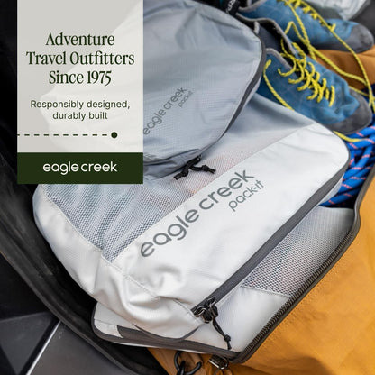 Pack-It Reveal Compression Cube - Lightweight Compression Cube for Optimizing Luggage Space - Convenient Top Handle - Easy-Grab Zipper - Washable - S/M Set - Black