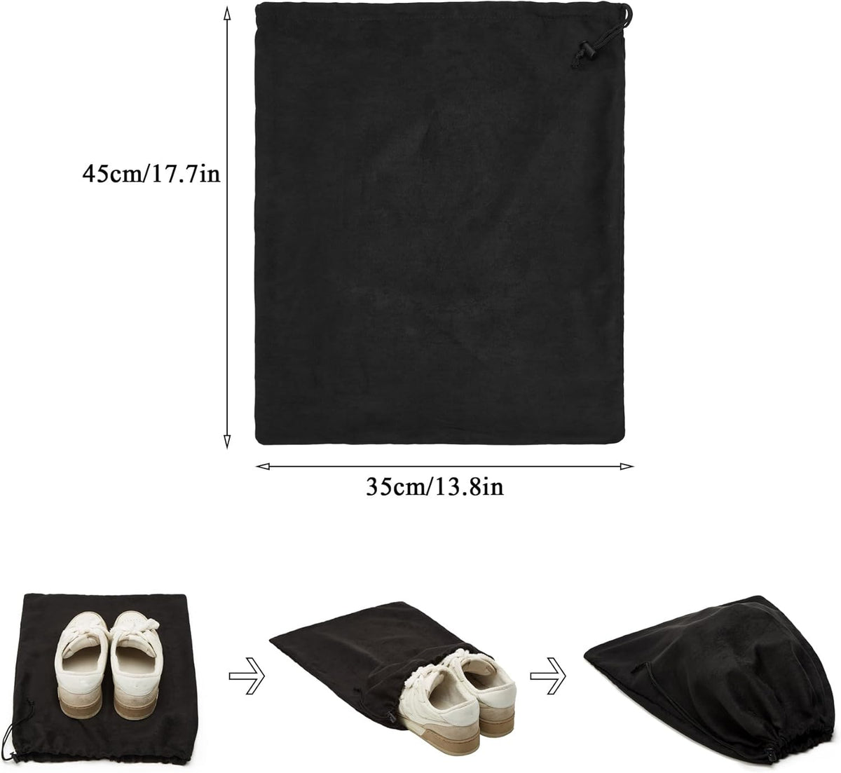 4-Piece Travel Shoe Bags for Packing, 17.7" x 13.8" Dustproof Shoe Bags with Drawstring Closure,Washable & Reusable(Beige)