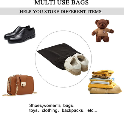 4-Piece Travel Shoe Bags for Packing, 17.7" x 13.8" Dustproof Shoe Bags with Drawstring Closure,Washable & Reusable(Beige)
