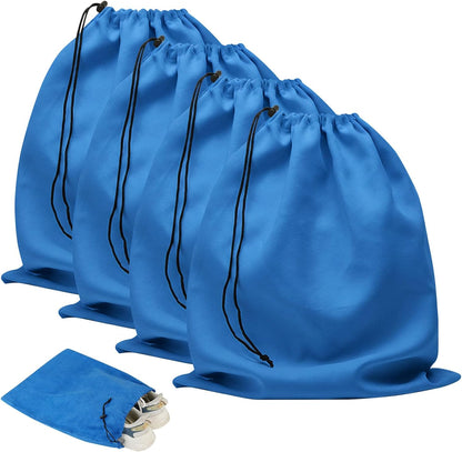 4-Piece Travel Shoe Bags for Packing, 17.7" x 13.8" Dustproof Shoe Bags with Drawstring Closure,Washable & Reusable(Beige)