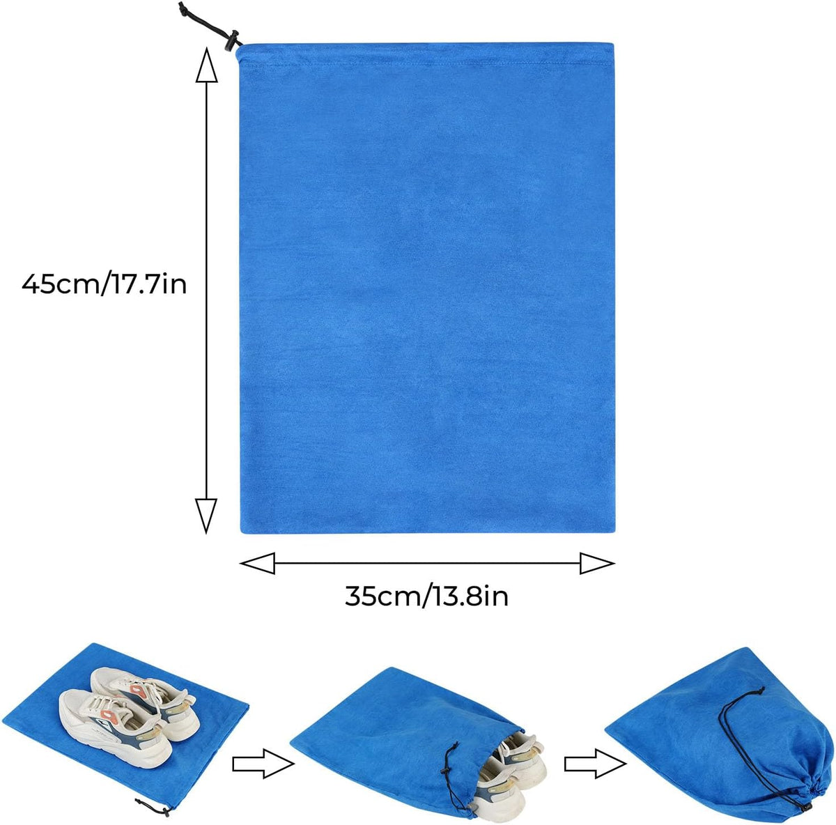 4-Piece Travel Shoe Bags for Packing, 17.7" x 13.8" Dustproof Shoe Bags with Drawstring Closure,Washable & Reusable(Beige)
