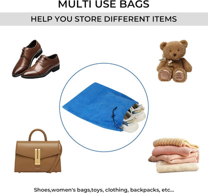 4-Piece Travel Shoe Bags for Packing, 17.7" x 13.8" Dustproof Shoe Bags with Drawstring Closure,Washable & Reusable(Beige)