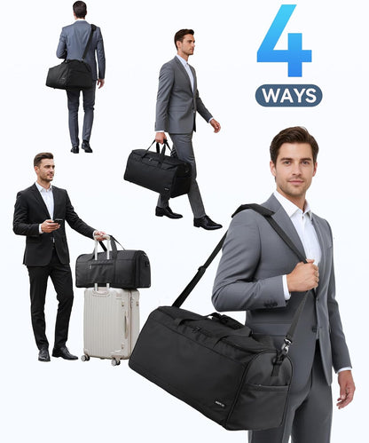 Convertible Travel Garment Bag, Carry-on Garment Duffel Bag, Pink | 2-in-1 Hanging Dress Suitcase Suit Travel Bags for Business Trips with Shoe Compartment & Multiple Pockets