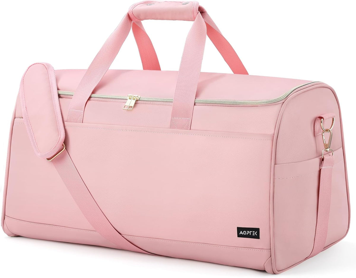 Convertible Travel Garment Bag, Carry-on Garment Duffel Bag, Pink | 2-in-1 Hanging Dress Suitcase Suit Travel Bags for Business Trips with Shoe Compartment & Multiple Pockets