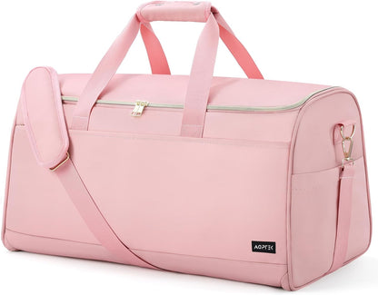 Convertible Travel Garment Bag, Carry-on Garment Duffel Bag, Pink | 2-in-1 Hanging Dress Suitcase Suit Travel Bags for Business Trips with Shoe Compartment & Multiple Pockets