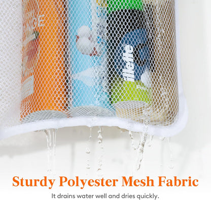 Cruise Essentials Shower Caddy Must-Have, 7 Pockets Hanging Bathroom Organizer with Quick-Dry Mesh, Portable Shower Bag to Storage Soap, Shampoo, for RVing, Travel, Camping, White, 2 Packs