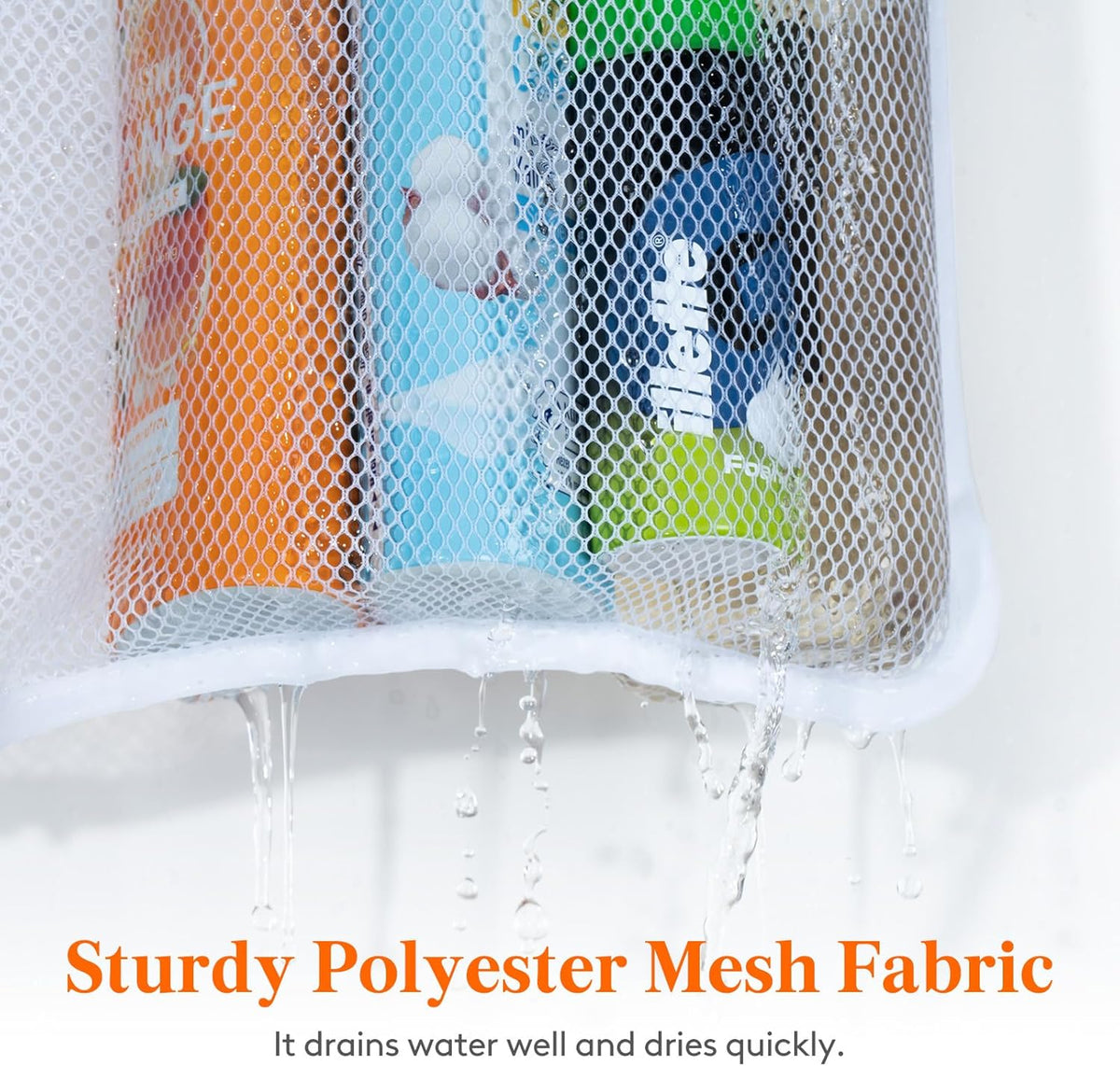 Cruise Essentials Shower Caddy Must-Have, 7 Pockets Hanging Bathroom Organizer with Quick-Dry Mesh, Portable Shower Bag to Storage Soap, Shampoo, for RVing, Travel, Camping, White, 2 Packs