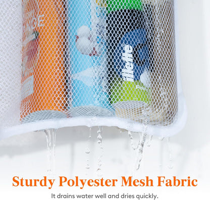 Cruise Essentials Shower Caddy Must-Have, 7 Pockets Hanging Bathroom Organizer with Quick-Dry Mesh, Portable Shower Bag to Storage Soap, Shampoo, for RVing, Travel, Camping, White, 2 Packs
