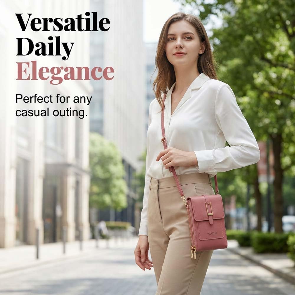 Touchscreen Phone Crossbody Bag for Women, 2026 Anti-Theft Leather Bag for Travel Daily | Touchscreen Phone