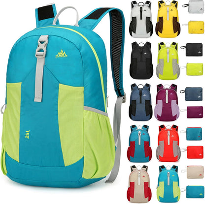 Foldable Waterproof Backpack, 25L Lightweight Packable Daypack, Outdoor Travel Camping Hiking Backpacking Packs (Purple)