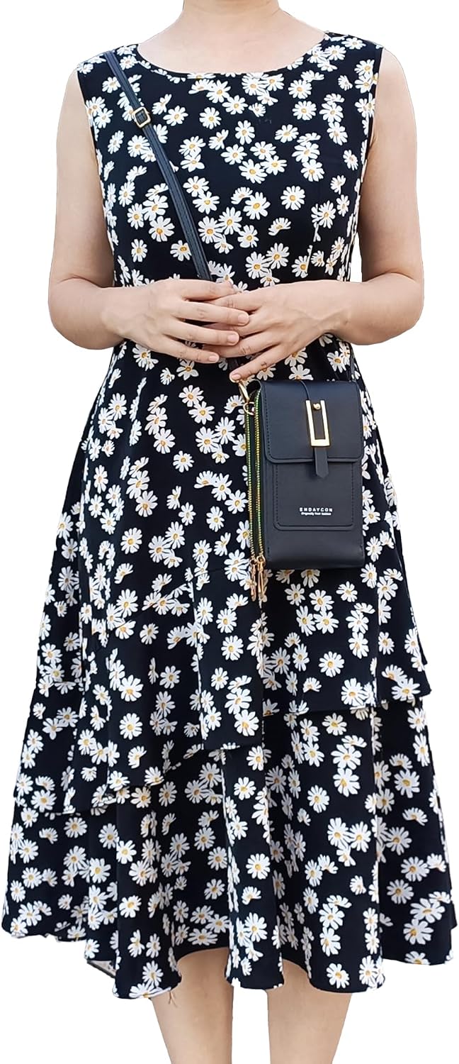 Anti Theft Cell Phone Purses for Women Small RFID Blocking Forever Young Crossbody Bag with Wallet PU Leather Shoulder Mini Bag Phone Wallet Card Slots Black Purse