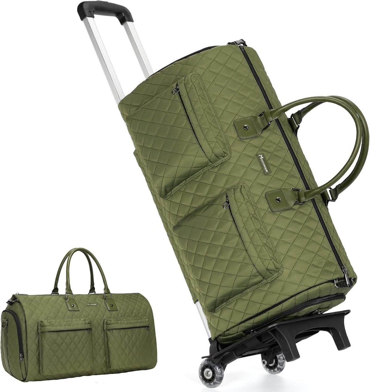 Convertible Rolling Garment Bag, Carry-On Duffle | 3-in-1 carry-on rolling duffle bag with wheels, suit carrier for overnight travel for both men and women