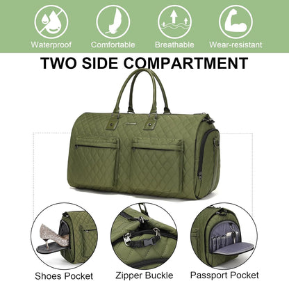 Convertible Rolling Garment Bag, Carry-On Duffle | 3-in-1 carry-on rolling duffle bag with wheels, suit carrier for overnight travel for both men and women