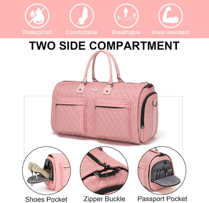 Convertible Rolling Garment Bag, Carry-On Duffle | 3-in-1 carry-on rolling duffle bag with wheels, suit carrier for overnight travel for both men and women