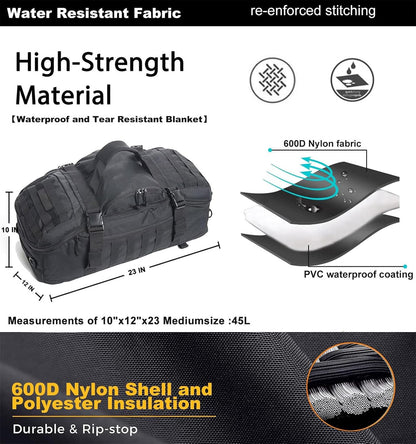 3-in-1 Gym Bag Duffle Bags Backpack - Travel Bag with Shoes Compartment | Sports Duffel Bag for Men Women Ideal for Workout,Weekender,Military,Sports,Overnight,Basketball,Tactical,Football,Baseball