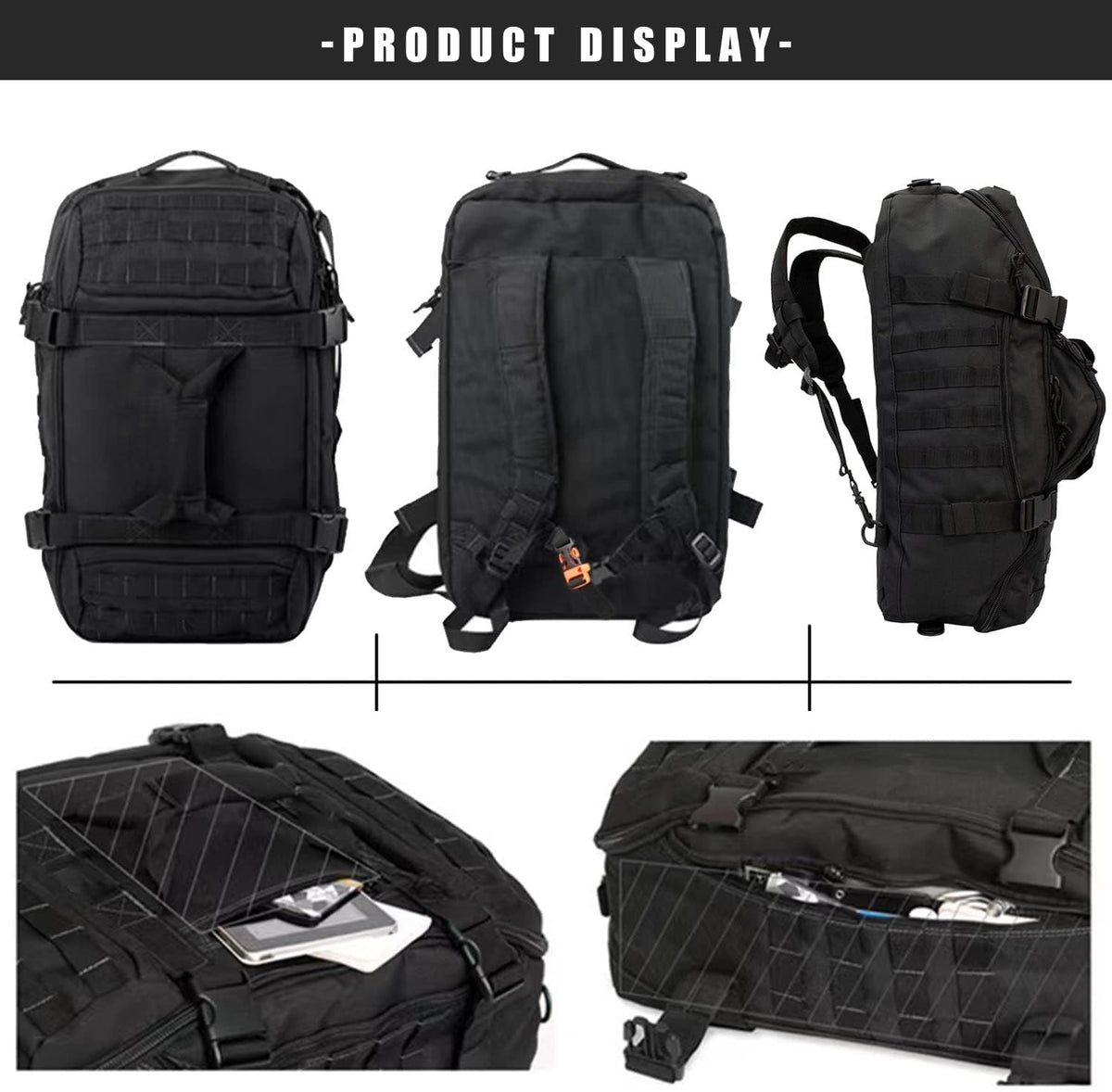 3-in-1 Gym Bag Duffle Bags Backpack - Travel Bag with Shoes Compartment | Sports Duffel Bag for Men Women Ideal for Workout,Weekender,Military,Sports,Overnight,Basketball,Tactical,Football,Baseball