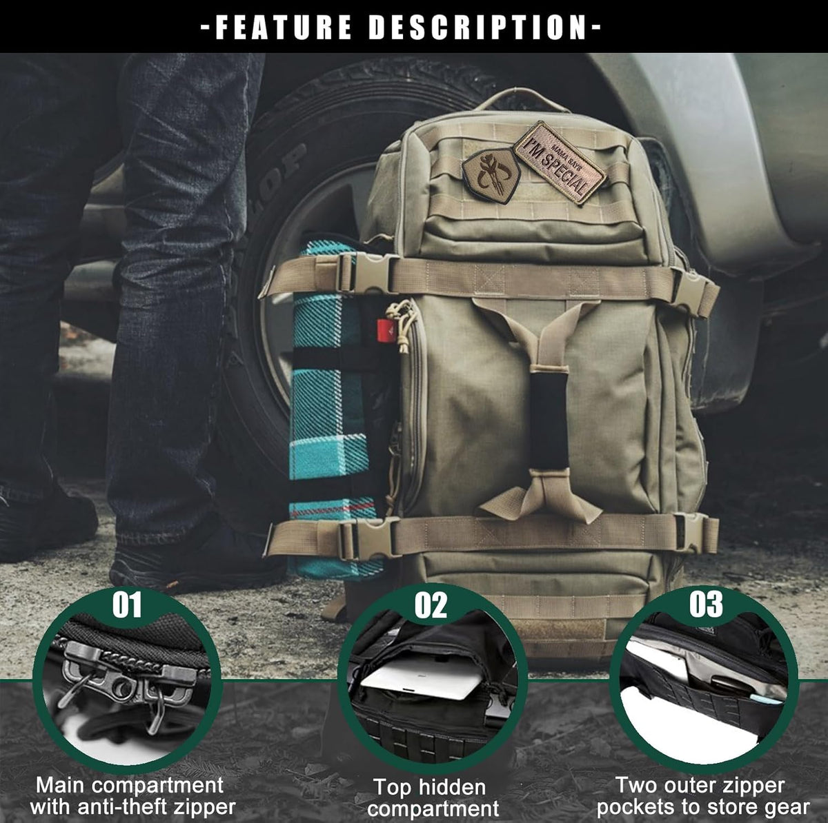 3-in-1 Gym Bag Duffle Bags Backpack - Travel Bag with Shoes Compartment | Sports Duffel Bag for Men Women Ideal for Workout,Weekender,Military,Sports,Overnight,Basketball,Tactical,Football,Baseball
