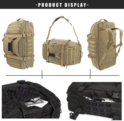 3-in-1 Gym Bag Duffle Bags Backpack - Travel Bag with Shoes Compartment | Sports Duffel Bag for Men Women Ideal for Workout,Weekender,Military,Sports,Overnight,Basketball,Tactical,Football,Baseball