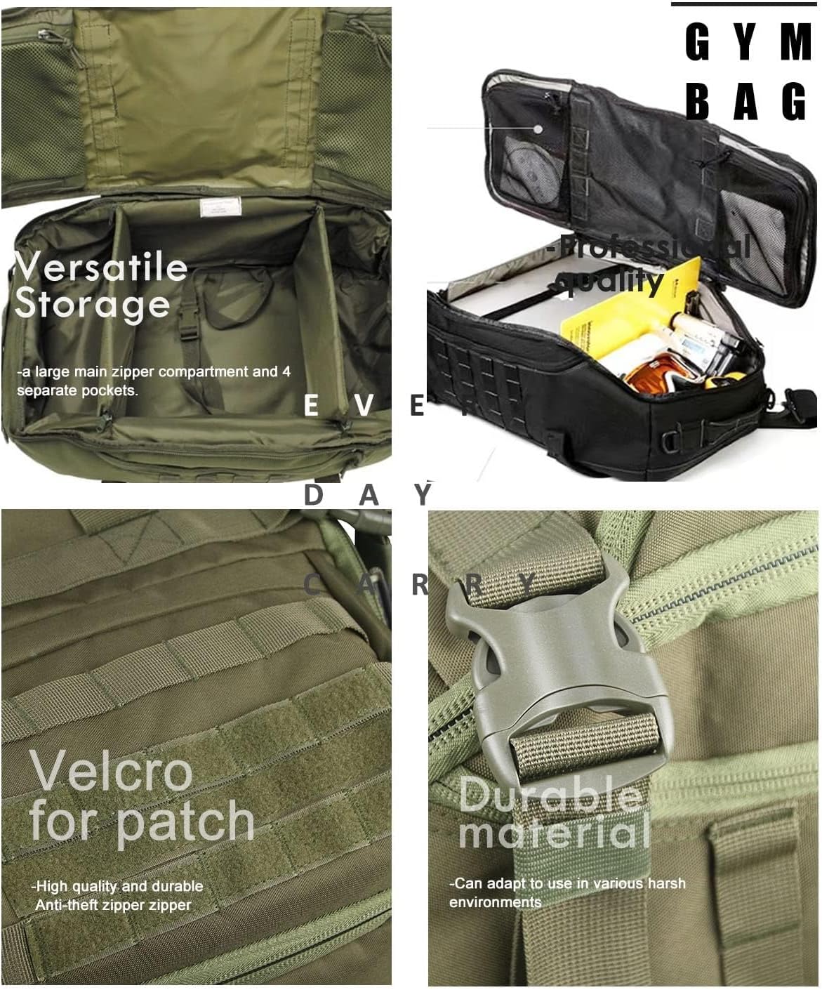 3-in-1 Gym Bag Duffle Bags Backpack - Travel Bag with Shoes Compartment | Sports Duffel Bag for Men Women Ideal for Workout,Weekender,Military,Sports,Overnight,Basketball,Tactical,Football,Baseball