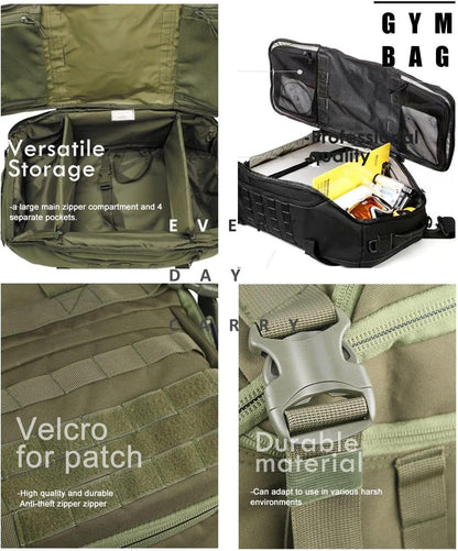 3-in-1 Gym Bag Duffle Bags Backpack - Travel Bag with Shoes Compartment | Sports Duffel Bag for Men Women Ideal for Workout,Weekender,Military,Sports,Overnight,Basketball,Tactical,Football,Baseball