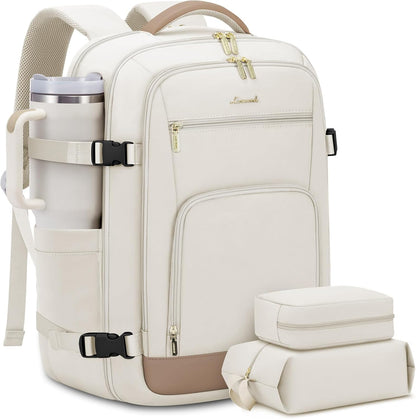 50L Rolling Backpack with Wheels, 18 Inch Carry On Luggage for Women, Water Resistant Wheeled Travel Backpack, Flight Approved Underseat Trolley Bag for Business, Overnight Trips, College