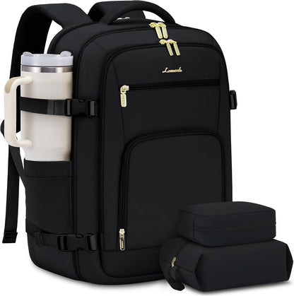 50L Rolling Backpack with Wheels, 18 Inch Carry On Luggage for Women, Water Resistant Wheeled Travel Backpack, Flight Approved Underseat Trolley Bag for Business, Overnight Trips, College