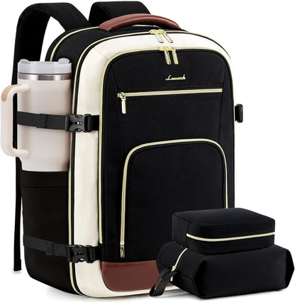 50L Rolling Backpack with Wheels, 18 Inch Carry On Luggage for Women, Water Resistant Wheeled Travel Backpack, Flight Approved Underseat Trolley Bag for Business, Overnight Trips, College