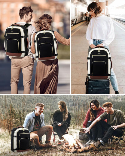 50L Rolling Backpack with Wheels, 18 Inch Carry On Luggage for Women, Water Resistant Wheeled Travel Backpack, Flight Approved Underseat Trolley Bag for Business, Overnight Trips, College