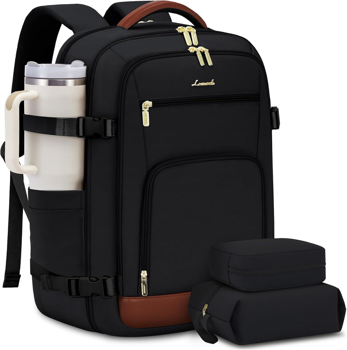 50L Rolling Backpack with Wheels, 18 Inch Carry On Luggage for Women, Water Resistant Wheeled Travel Backpack, Flight Approved Underseat Trolley Bag for Business, Overnight Trips, College