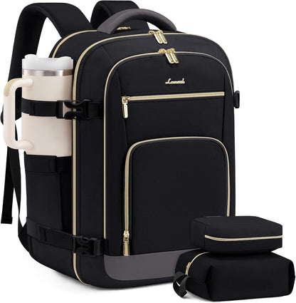 50L Rolling Backpack with Wheels, 18 Inch Carry On Luggage for Women, Water Resistant Wheeled Travel Backpack, Flight Approved Underseat Trolley Bag for Business, Overnight Trips, College
