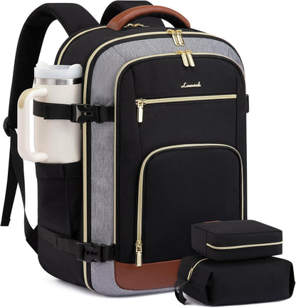 50L Rolling Backpack with Wheels, 18 Inch Carry On Luggage for Women, Water Resistant Wheeled Travel Backpack, Flight Approved Underseat Trolley Bag for Business, Overnight Trips, College