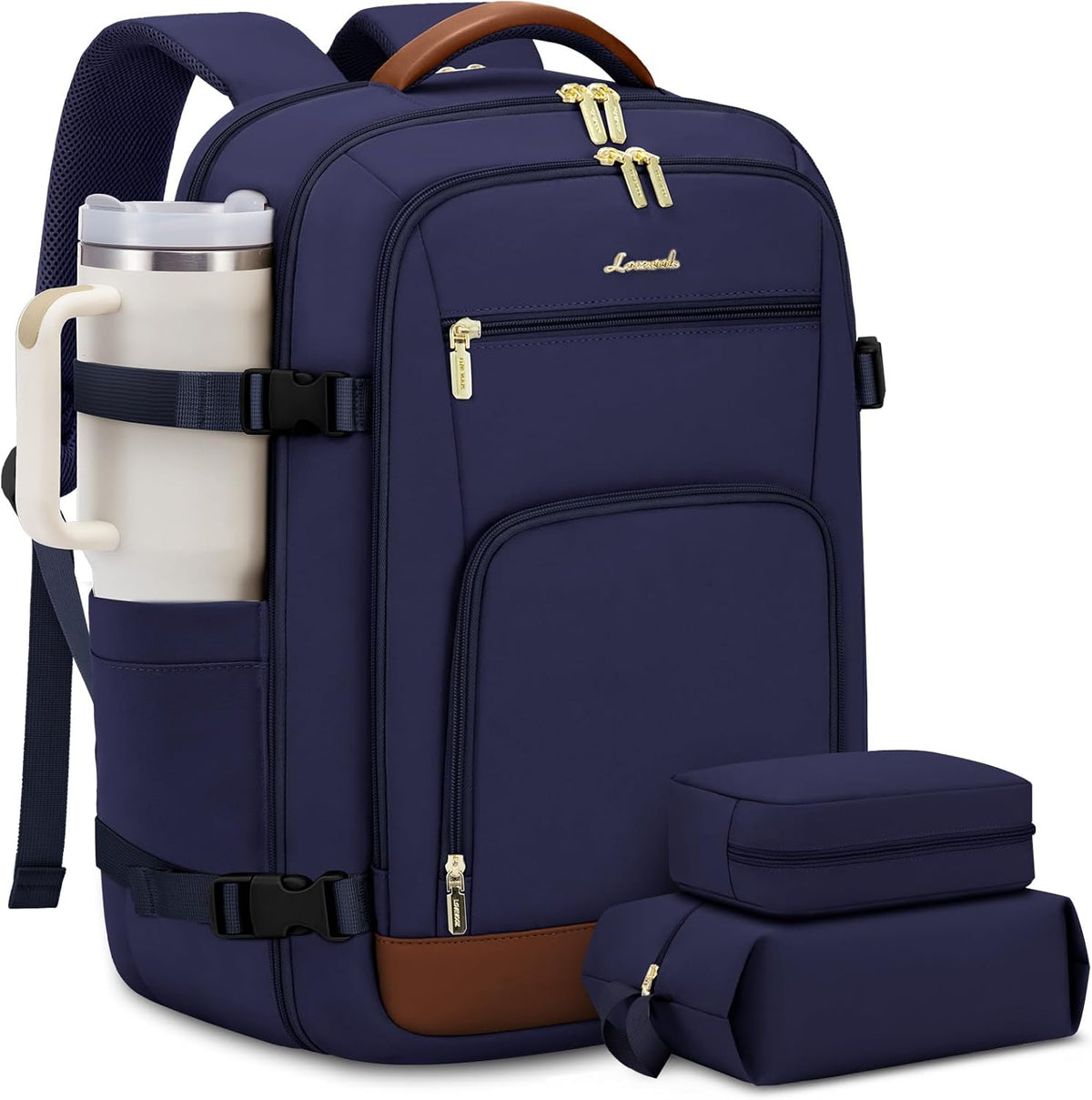 50L Rolling Backpack with Wheels, 18 Inch Carry On Luggage for Women, Water Resistant Wheeled Travel Backpack, Flight Approved Underseat Trolley Bag for Business, Overnight Trips, College