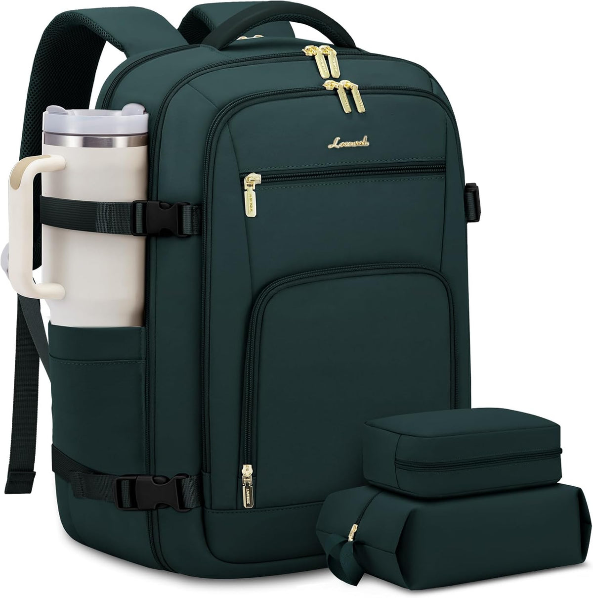 50L Rolling Backpack with Wheels, 18 Inch Carry On Luggage for Women, Water Resistant Wheeled Travel Backpack, Flight Approved Underseat Trolley Bag for Business, Overnight Trips, College