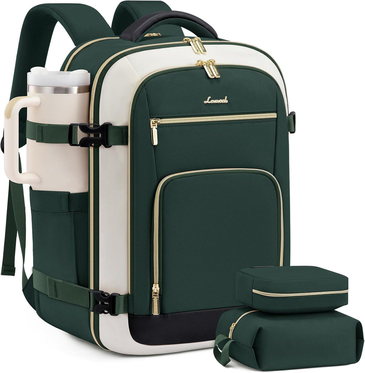 50L Rolling Backpack with Wheels, 18 Inch Carry On Luggage for Women, Water Resistant Wheeled Travel Backpack, Flight Approved Underseat Trolley Bag for Business, Overnight Trips, College