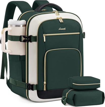 50L Rolling Backpack with Wheels, 18 Inch Carry On Luggage for Women, Water Resistant Wheeled Travel Backpack, Flight Approved Underseat Trolley Bag for Business, Overnight Trips, College