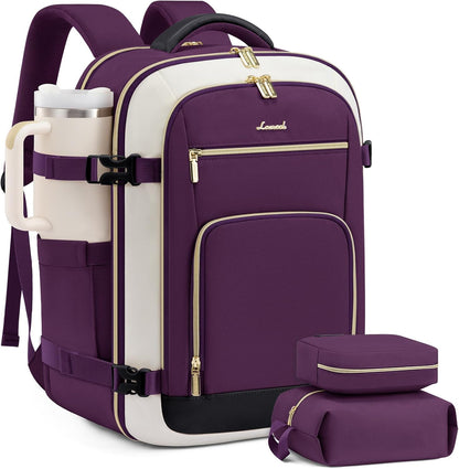 50L Rolling Backpack with Wheels, 18 Inch Carry On Luggage for Women, Water Resistant Wheeled Travel Backpack, Flight Approved Underseat Trolley Bag for Business, Overnight Trips, College