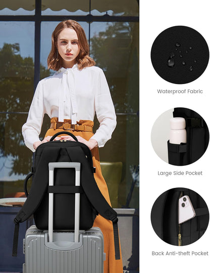 50L Rolling Backpack with Wheels, 18 Inch Carry On Luggage for Women, Water Resistant Wheeled Travel Backpack, Flight Approved Underseat Trolley Bag for Business, Overnight Trips, College