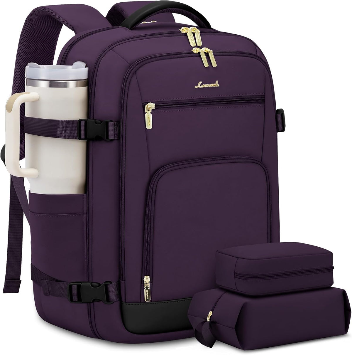 50L Rolling Backpack with Wheels, 18 Inch Carry On Luggage for Women, Water Resistant Wheeled Travel Backpack, Flight Approved Underseat Trolley Bag for Business, Overnight Trips, College