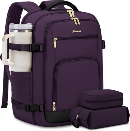 50L Rolling Backpack with Wheels, 18 Inch Carry On Luggage for Women, Water Resistant Wheeled Travel Backpack, Flight Approved Underseat Trolley Bag for Business, Overnight Trips, College