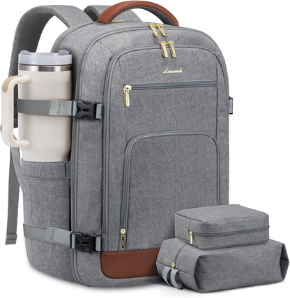 50L Rolling Backpack with Wheels, 18 Inch Carry On Luggage for Women, Water Resistant Wheeled Travel Backpack, Flight Approved Underseat Trolley Bag for Business, Overnight Trips, College