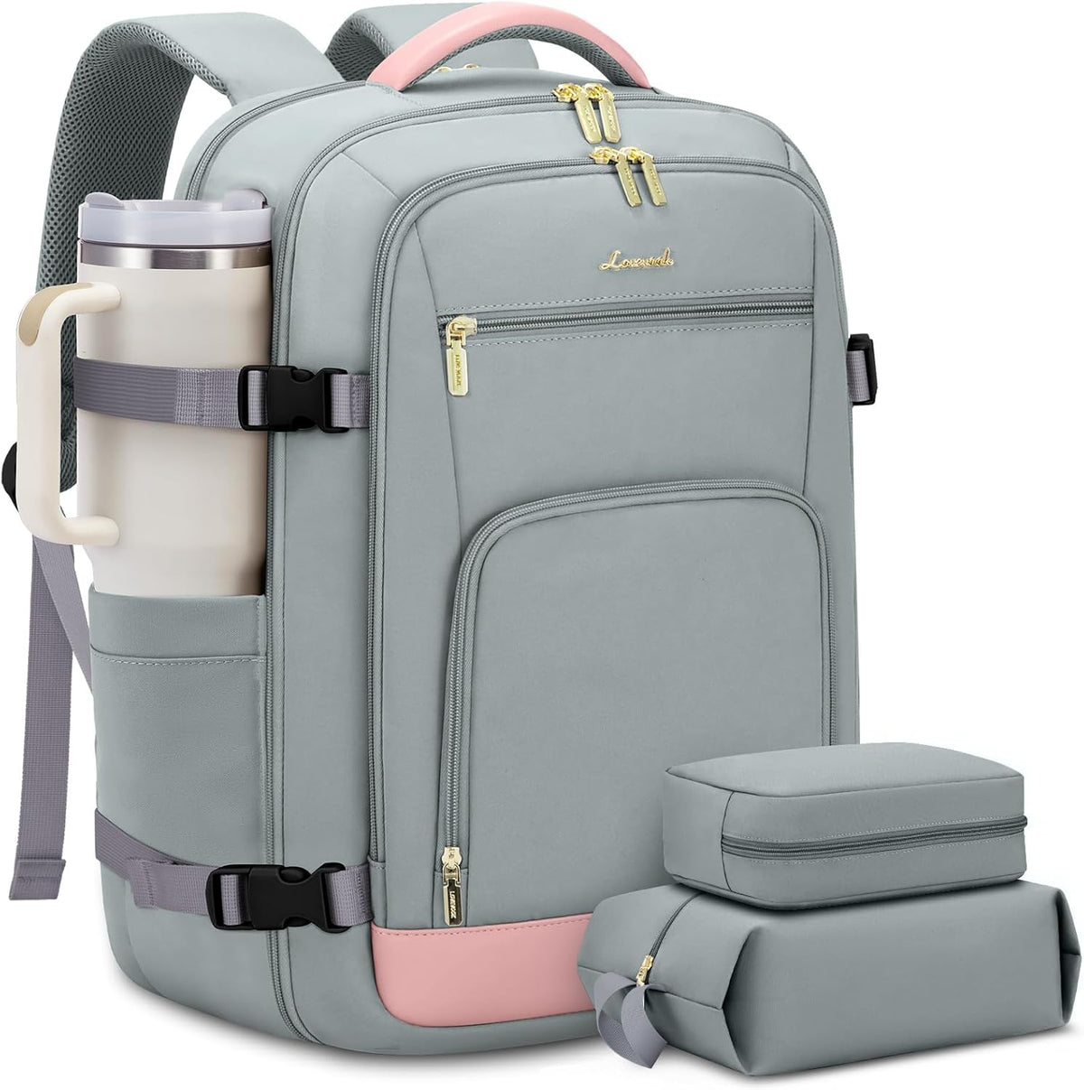 50L Rolling Backpack with Wheels, 18 Inch Carry On Luggage for Women, Water Resistant Wheeled Travel Backpack, Flight Approved Underseat Trolley Bag for Business, Overnight Trips, College