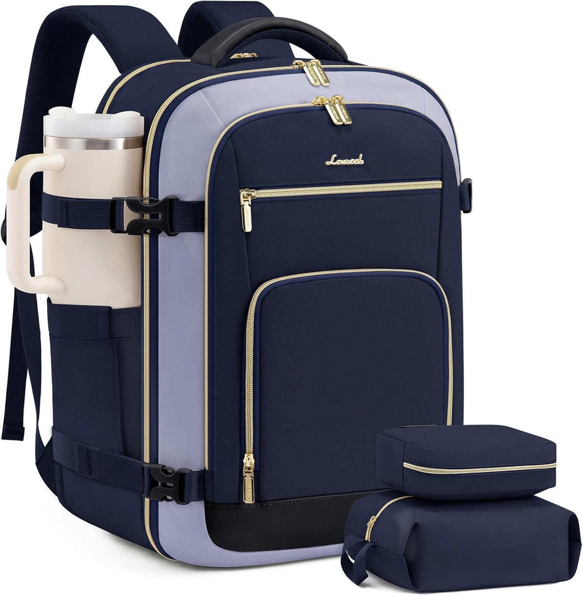 50L Rolling Backpack with Wheels, 18 Inch Carry On Luggage for Women, Water Resistant Wheeled Travel Backpack, Flight Approved Underseat Trolley Bag for Business, Overnight Trips, College
